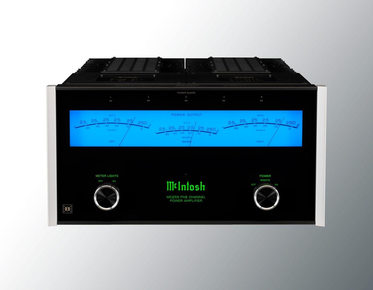 MC255 solid-state amplifier from McIntosh in black and gray