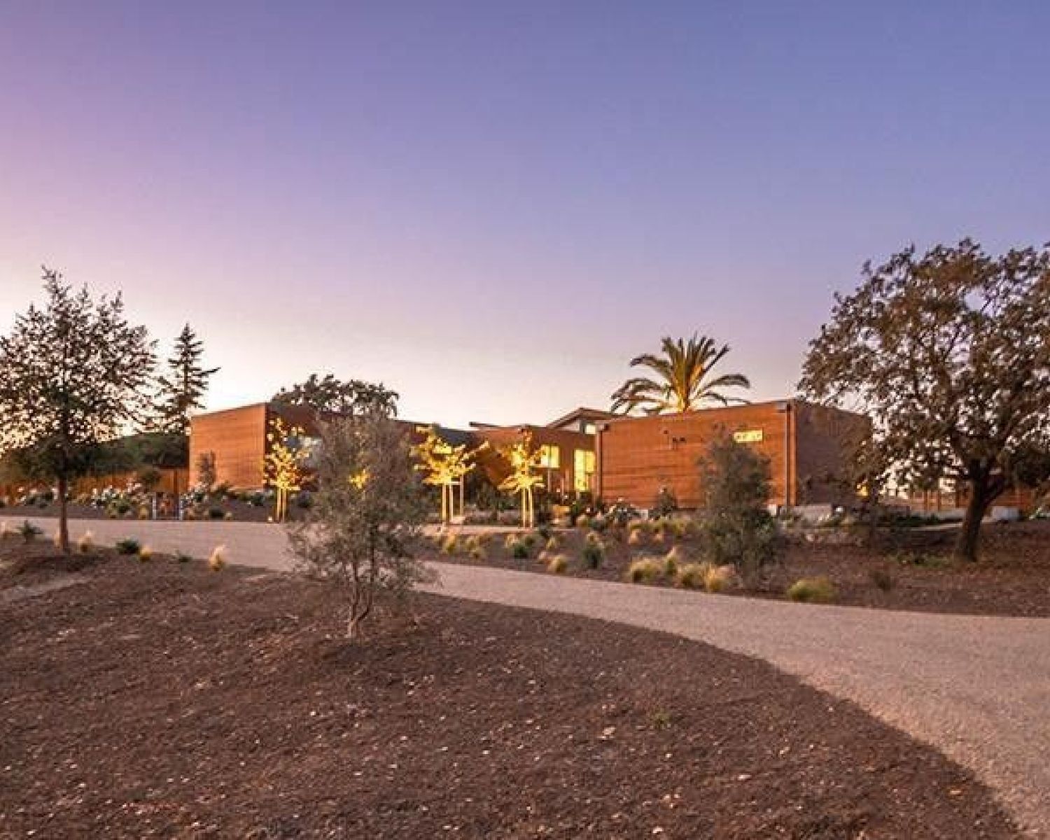 image of modern home at dusk