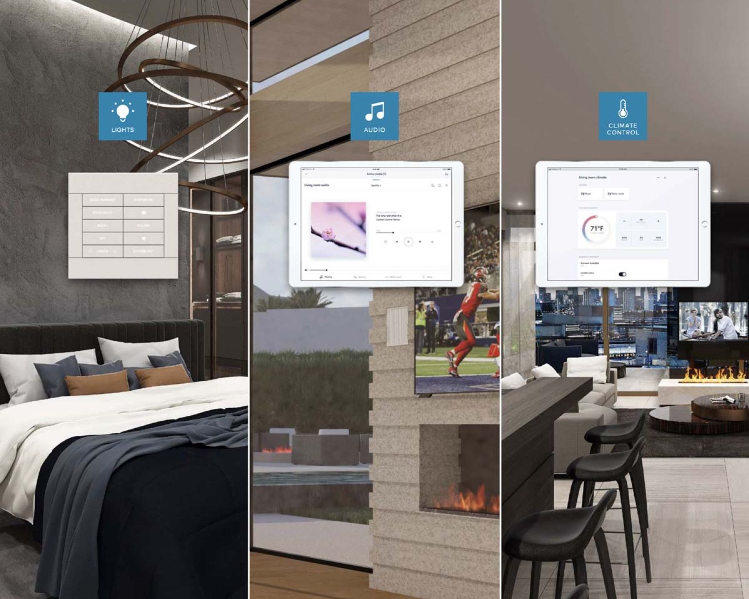 Crestron touchpanels with different interfaces