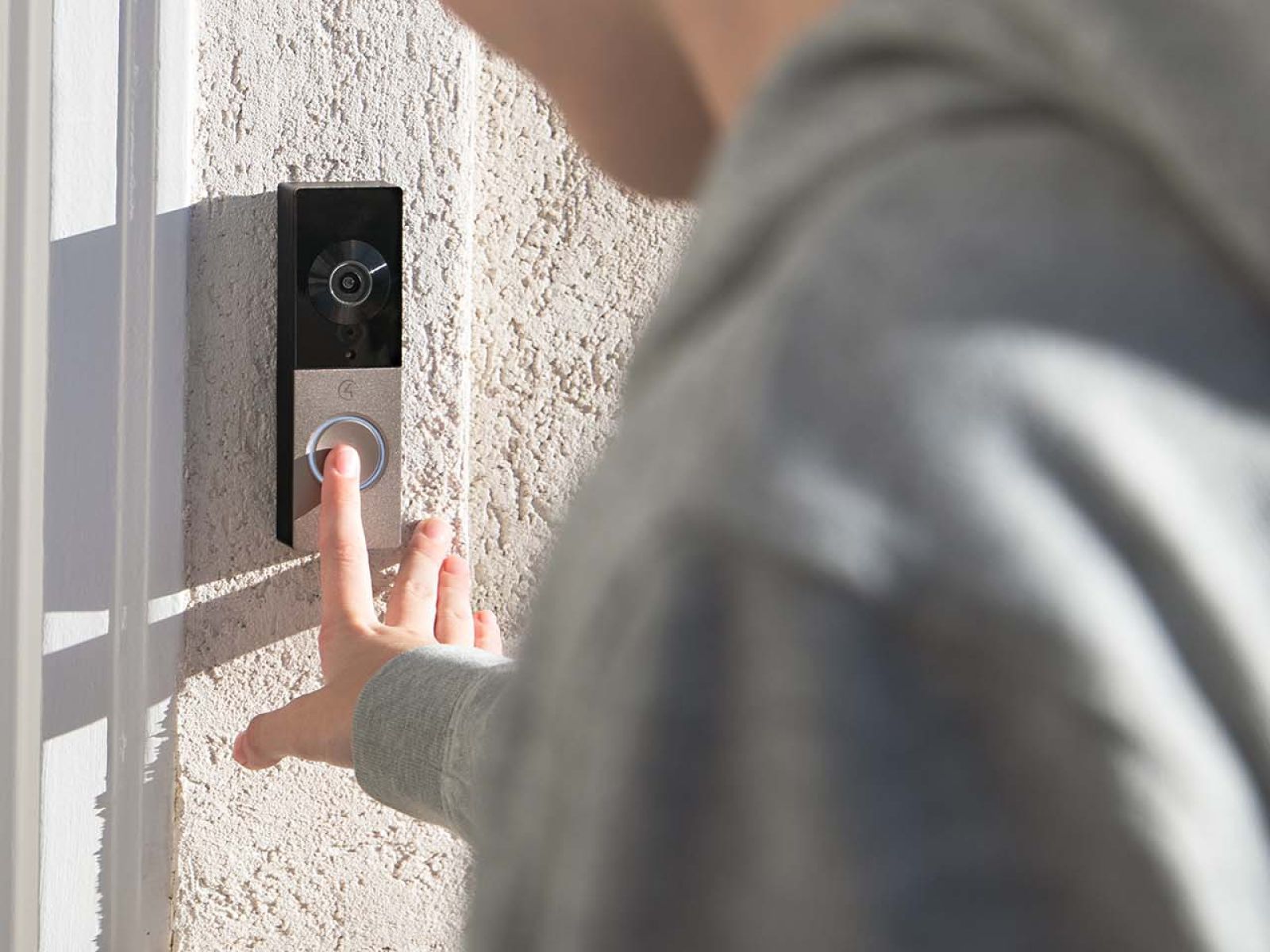 A Control4 touch panel showcasing the Intercom Anywhere feature, allowing seamless communication throughout the home.