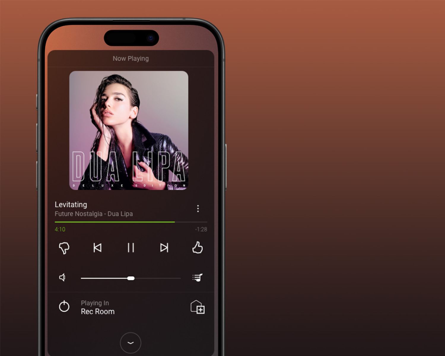 Touch Panel with control4 interface on black background