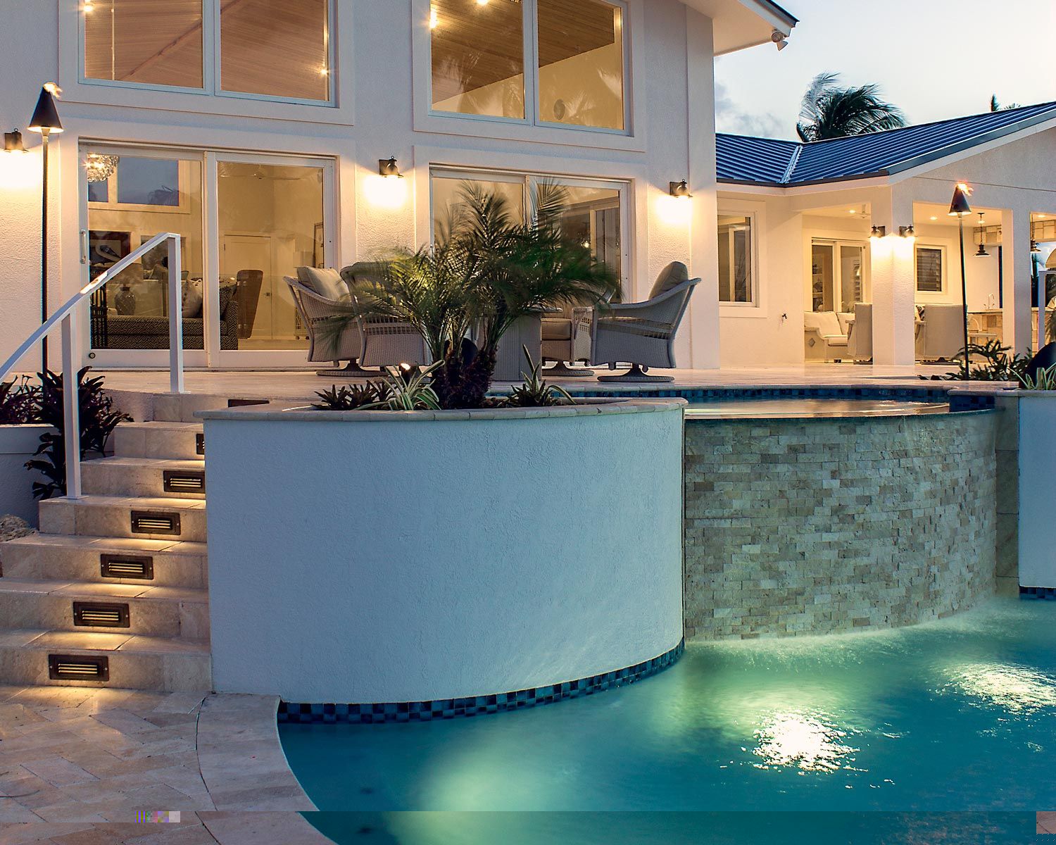 Coastal source lighting on home