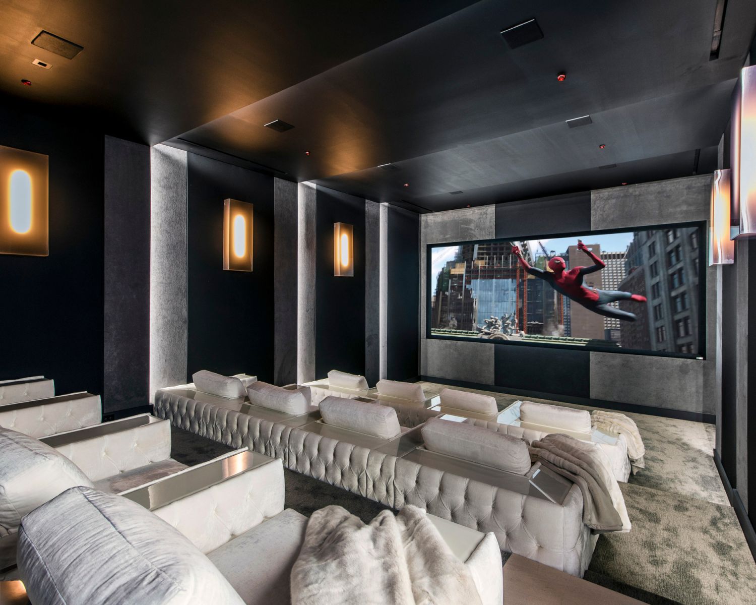 Home Theater with Dark Walls