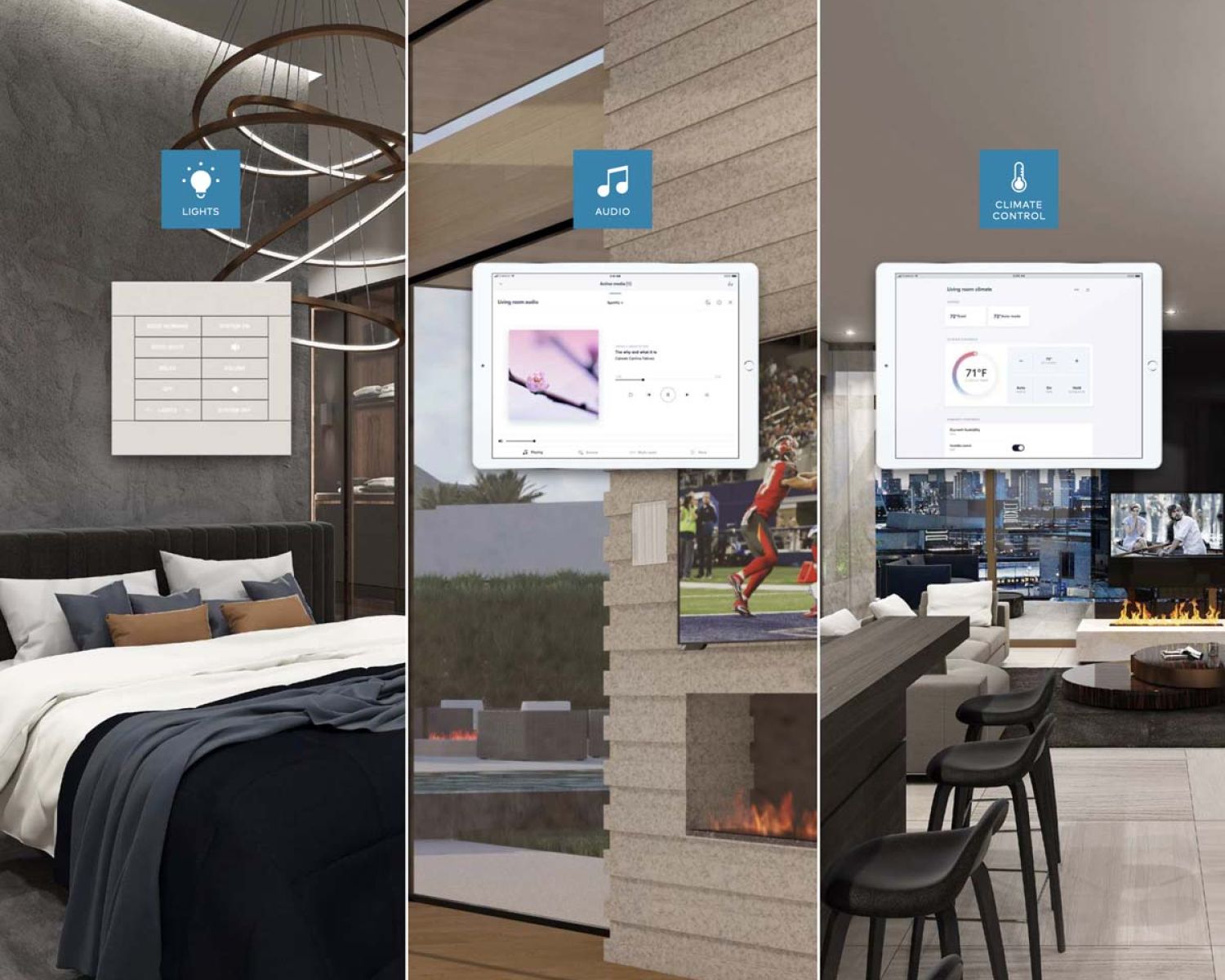 Crestron touchpanels with different interfaces